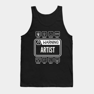 Artist. Funny and Creative, Black and White. Sarcastic. Artist Reference Tank Top